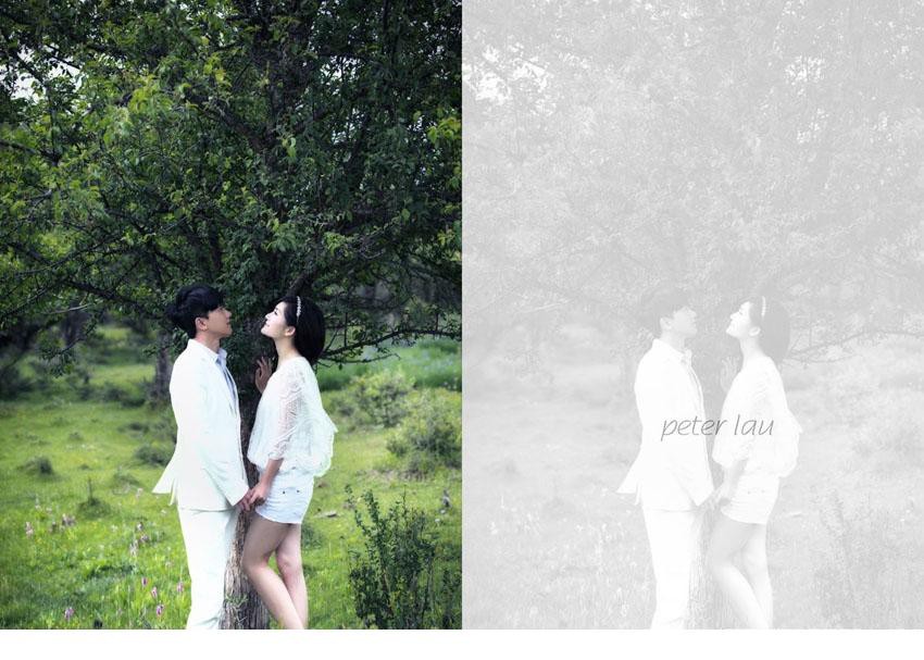 张杰谢娜香格里拉结婚照片 亲昵浪漫融入自然[9]
