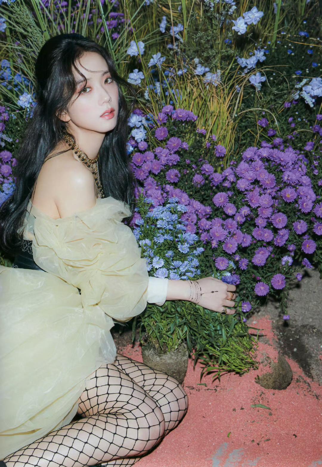 金智秀(Kim Jisoo)黑色网袜花海秀写真[3]
